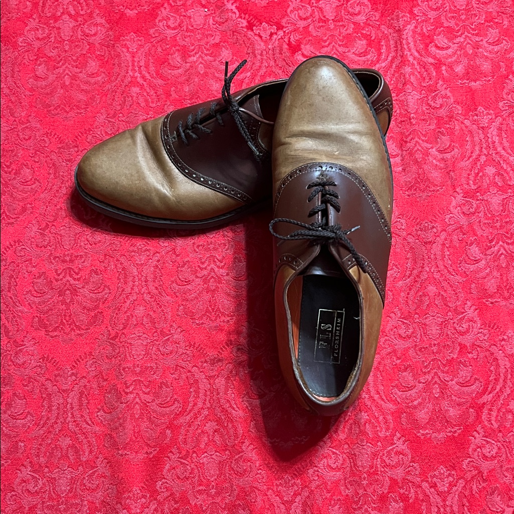 Florsheim Comfortech Two-Tone Oxford Dress Shoes Brown Tan Men's Size 11